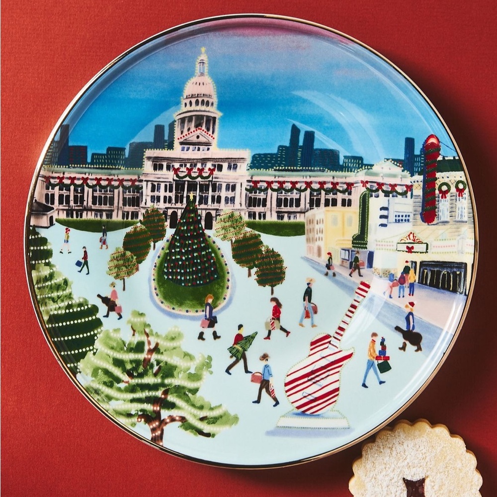 Desert plate Anthropologie Christmas in the city 2024 Austin
